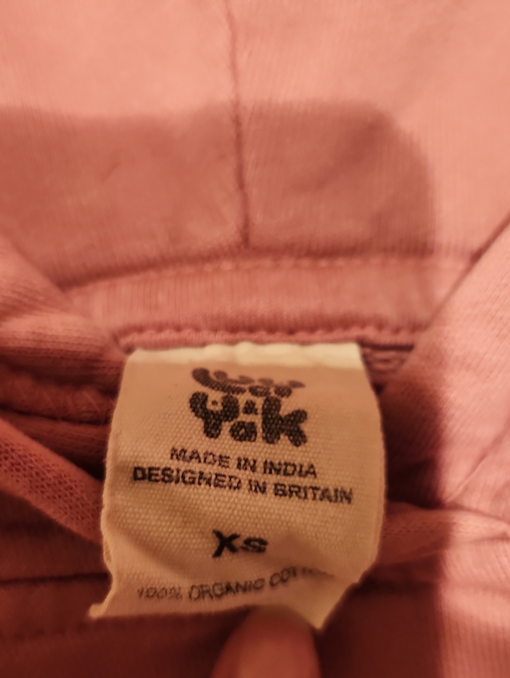Lucy & Yak XS Dusty Rose Hooded Sweatshirt - Unisex Pullover Boyfriend Fit - Picture 3 of 3